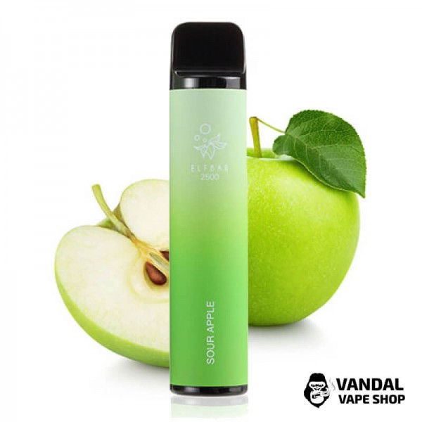Одноразовый Pod Elf Bar 1400mAh 5% на 2500 затяжек со вкусом кислого яблока