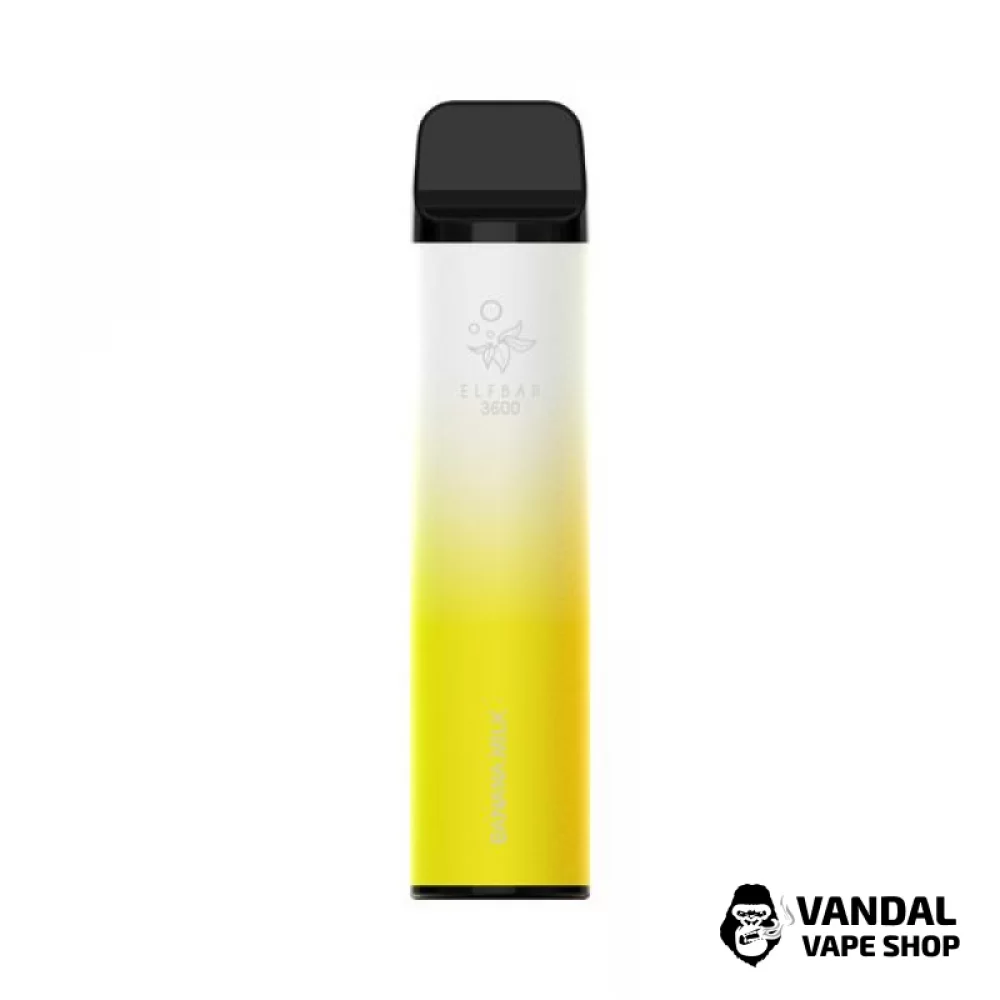 Одноразовый перезаряжаемый Pod Elf Bar 650 мАч на 3600 затяжек со вкусом бананового молока Одноразовый перезаряжаемый Pod Elf Bar 650 мАч на 3600 затяжек со вкусом бананового молока