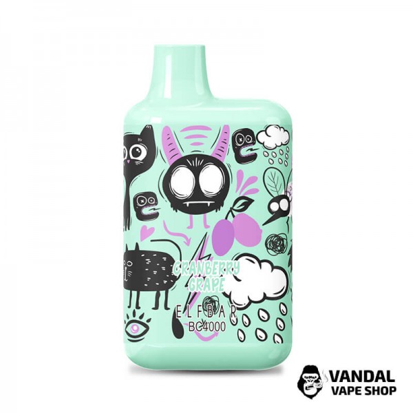 Одноразовий Pod Elf Bar BC4000 LE Disposable Device 650mAh 5% на 4000 затяжок зі смаком журавлини та винограду