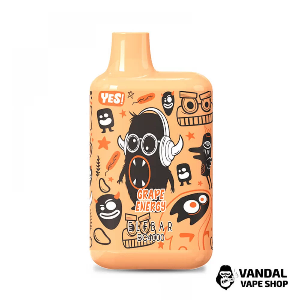 Одноразовий Pod Elf Bar BC4000 LE Disposable Device 650mAh 5% на 4000 затяжок зі смаком виноградного енергетика Одноразовий Pod Elf Bar BC4000 LE Disposable Device 650mAh 5% на 4000 затяжок зі смаком виноградного енергетика
