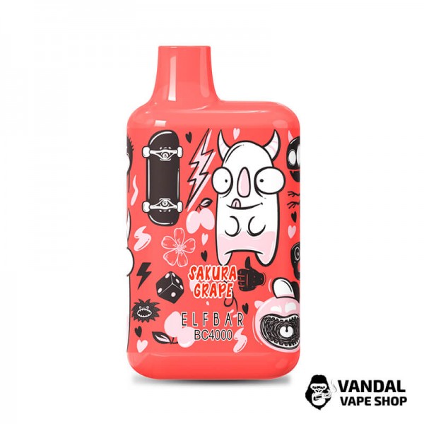 Одноразовый Pod Elf Bar BC4000 LE Disposable Device 650mAh 5% на 4000 затяжек со вкусом сакуры и винограда
