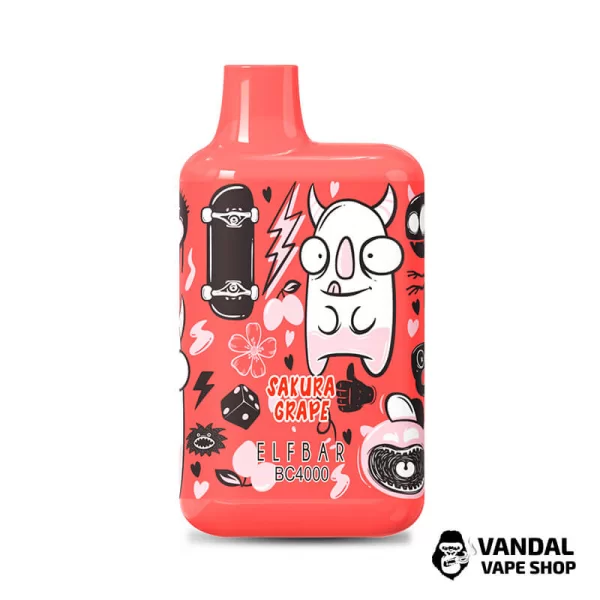 Одноразовый Pod Elf Bar BC4000 LE Disposable Device 650mAh 5% на 4000 затяжек со вкусом сакуры и винограда
