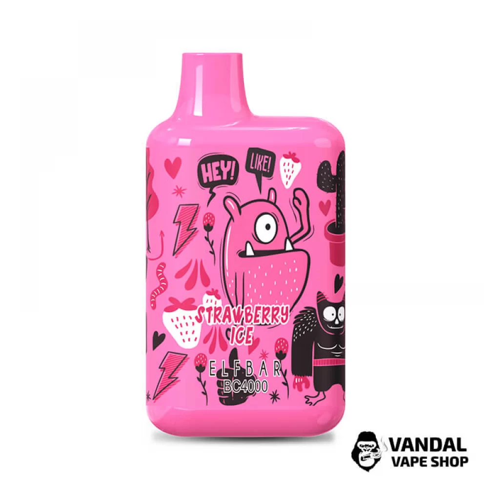 Одноразовий Pod Elf Bar BC4000 LE Disposable Device 650mAh 5% на 4000 затяжок зі смаком полуниці з холодком Одноразовий Pod Elf Bar BC4000 LE Disposable Device 650mAh 5% на 4000 затяжок зі смаком полуниці з холодком