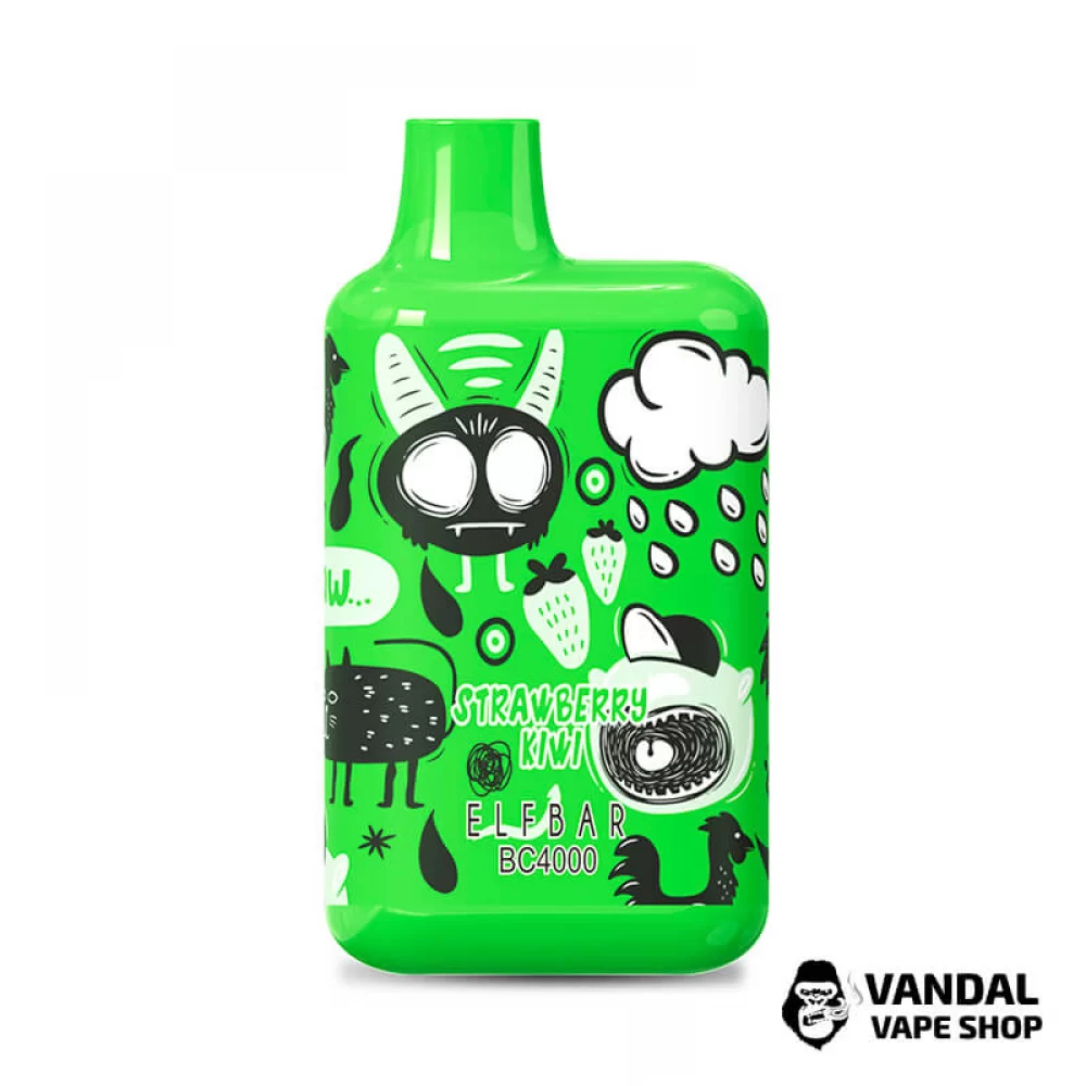 Одноразовый Pod Elf Bar BC4000 LE Disposable Device 650mAh 5% на 4000 затяжек со вкусом клубники и киви Одноразовый Pod Elf Bar BC4000 LE Disposable Device 650mAh 5% на 4000 затяжек со вкусом клубники и киви
