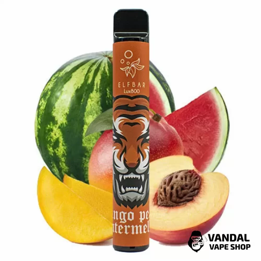 Одноразовый Pod Elf Bar Lux 800 Disposable Device 550mAh 5% на 800 затяжек со вкусом кислого манго, персика и арбуза