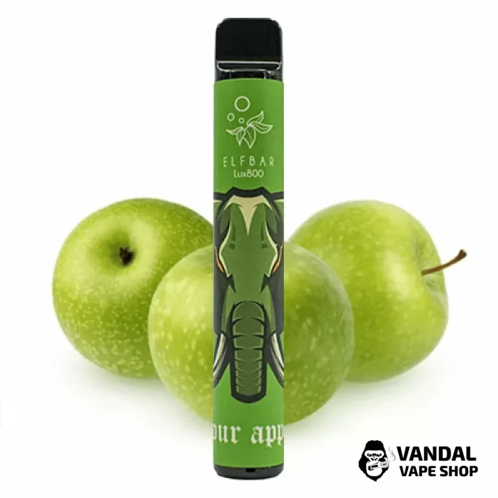 Одноразовый Pod Elf Bar Lux 800 Disposable Device 550mAh 5% на 800 затяжек со вкусом кислого яблока Одноразовый Pod Elf Bar Lux 800 Disposable Device 550mAh 5% на 800 затяжек со вкусом кислого яблока