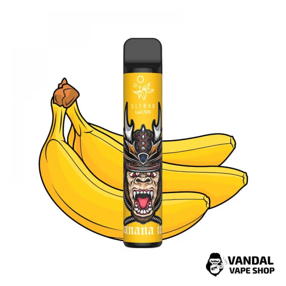 Одноразовий Pod Elf Bar Lux 1500 Disposable Device 850mAh 50 мг на 1500 затяжок зі смаком банану з холодком