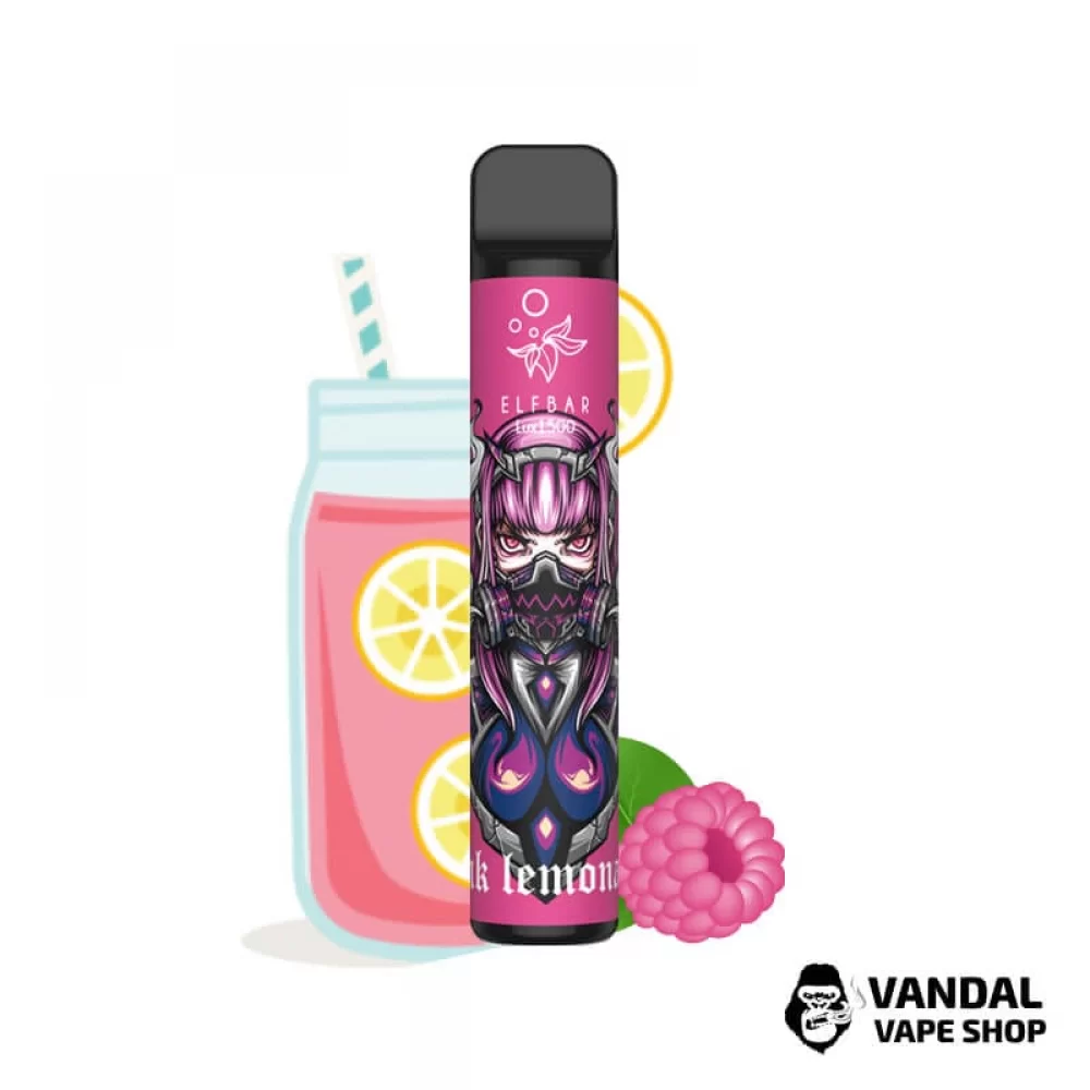 Одноразовый Pod Elf Bar Lux 1500 Disposable Device Pink Lemonade 850mAh 50 мг на 1500 затяжек со вкусом лимонада с малиной