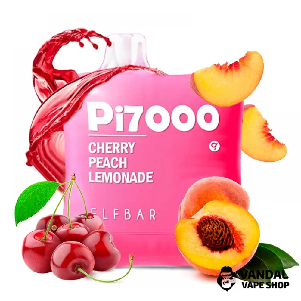 Одноразовый Elf Bar PI7000 500 мАч 5% на 7000 затяжек со вкусом лимонада с вишней и персиком Одноразовый Elf Bar PI7000 500 мАч 5% на 7000 затяжек со вкусом лимонада с вишней и персиком