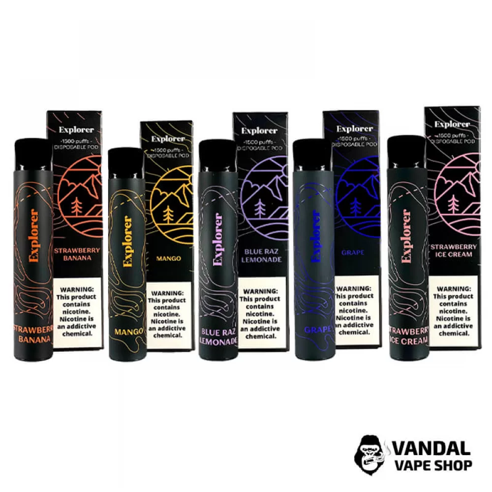 Одноразовий Pod Explorer 1500 Disposable Device 850mAh 5% на 1500 затяжок Одноразовий Pod Explorer 1500 Disposable Device 850mAh 5% на 1500 затяжок
