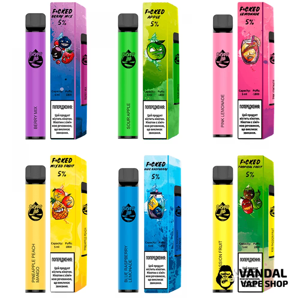 Одноразовая Pod система Fucked Pod Kit на 1800 затяжек Одноразовая Pod система Fucked Pod Kit на 1800 затяжек