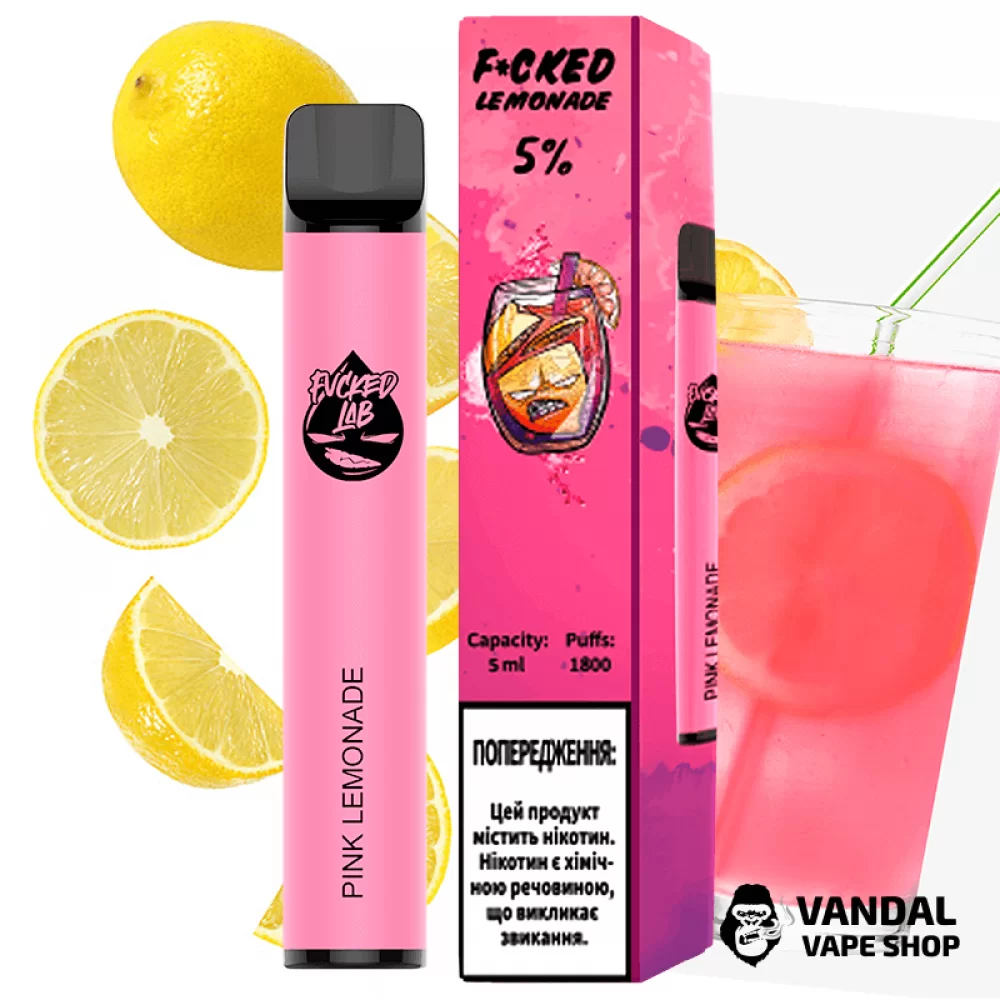 Одноразова Pod система Fucked Pod Kit на 1800 затяжок зі смаком лимонаду з малиною Одноразова Pod система Fucked Pod Kit на 1800 затяжок зі смаком лимонаду з малиною