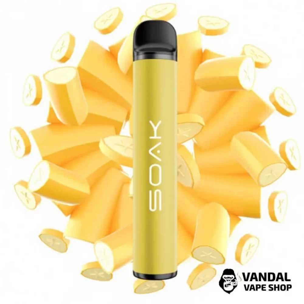 Одноразова Pod система Soak X 50 мг 850 мАг на 1500 затяжок зі смаком банану з холодком