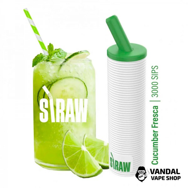Одноразовий Pod Straw 3000 1300 мАг на 2000 затяжок зі смаком огірка, лайму та м'яти