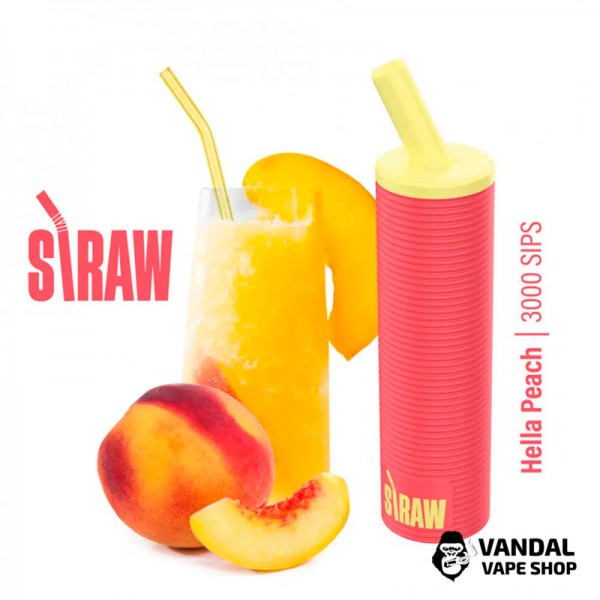 Одноразовый Pod Straw 3000 1300 мАч на 2000 затяжек со вкусом персика со льдом