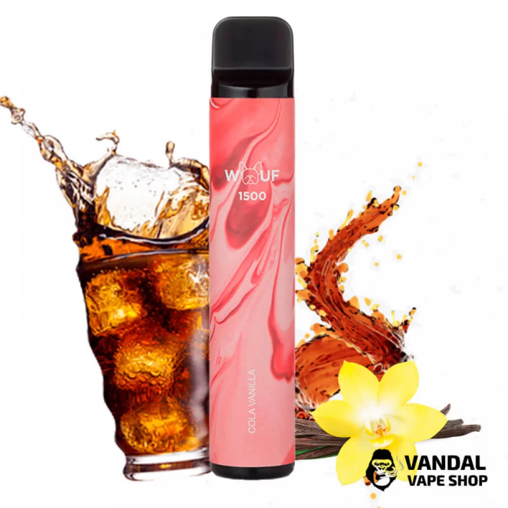Одноразовый Pod WOUF 1500 850mAh 5% на 1500 затяжек со вкусом колы с ванилью