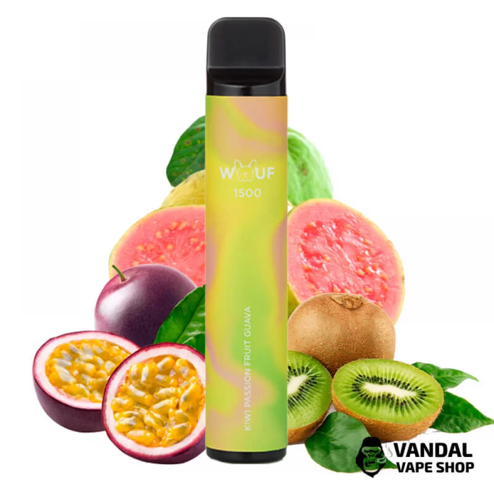 Одноразовый Pod WOUF 1500 850mAh 5% на 1500 затяжек со вкусом киви, маракуйи и гуавы