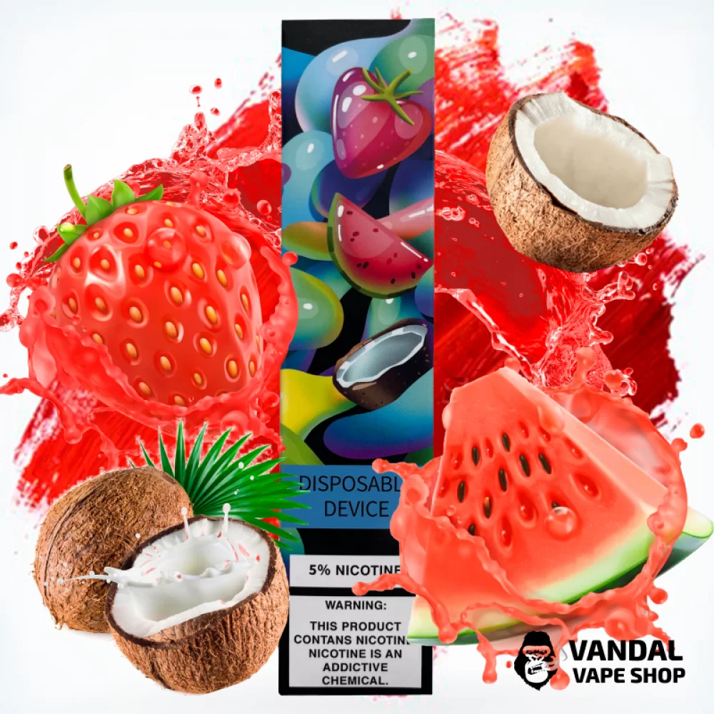 Одноразовая Pod система ZeeZee Disposable Pod Kit 5% 400 mAh на 500 затяжек со вкусом клубники, арбуза и кокоса