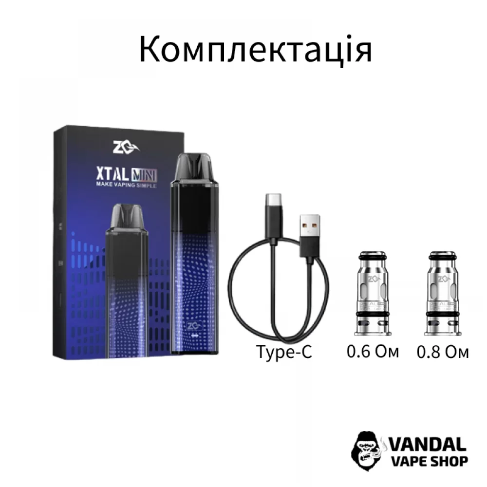 Оригінальна Pod-система ZQ XTAL MINI Kit в чорному кольорі