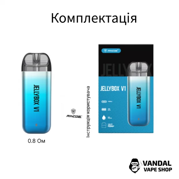 Оригінальна Pod-система Rincoe Jellybox V1 Pod у сірому кольорі