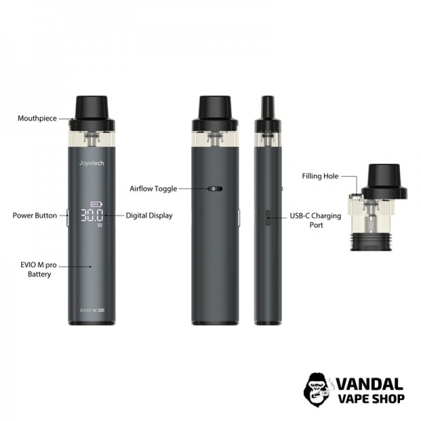 Оригінальна подсистема Joyetech Evio M Pro в кольорі чорний карбон