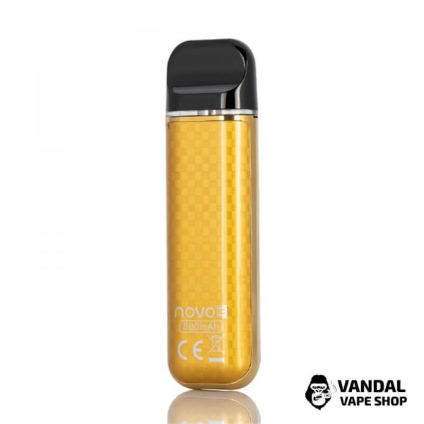SMOK Novo 3 Pod System Kit 25W 800mAh в расцветке "Gold Carbon Fiber"