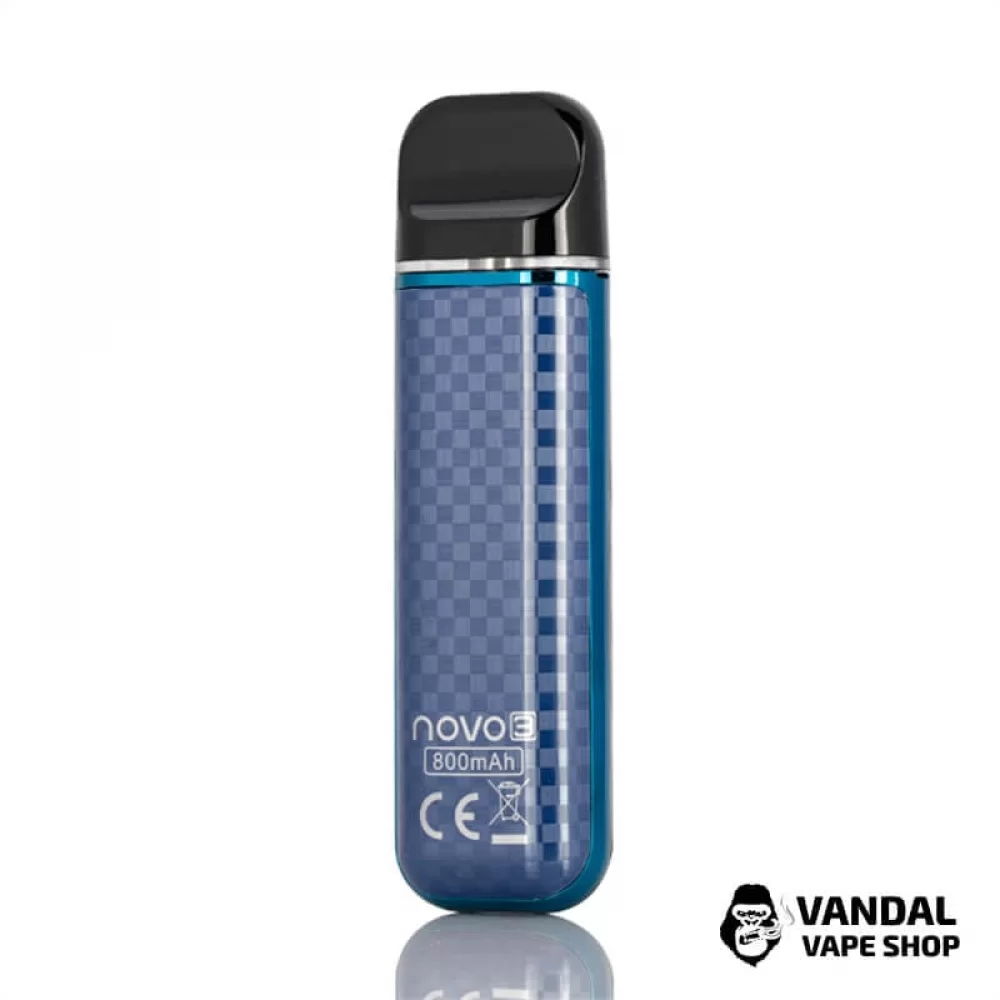 SMOK Novo 3 Pod System Kit 25W 800mAh в расцветке "Blue Carbon Fiber"