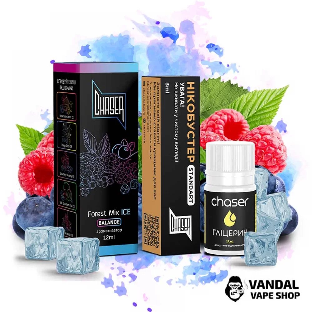 Набір для самозамісу Chaser Black Ice 30 мл 65 мг зі смаком чорниці, малини і смородини
