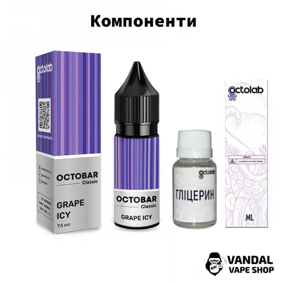 Набір для самозамісу OctoBar Salt 15 мл 50 мг зі смаком ягід ожини та чорниці з холодком Набір для самозамісу OctoBar Salt 15 мл 50 мг зі смаком ягід ожини та чорниці з холодком