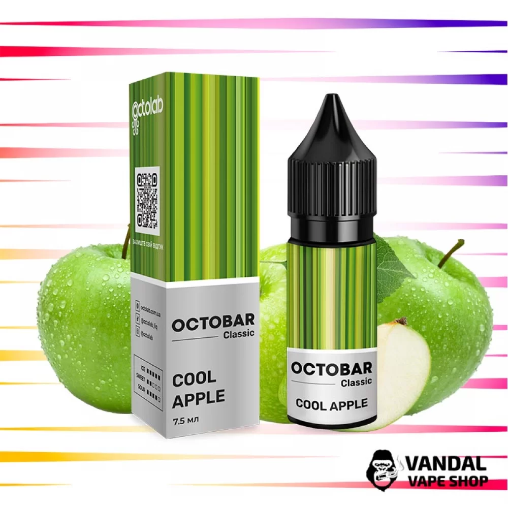 Набор для самозамеса OctoBar Salt 15 мл 50 мг со вкусом зеленого яблока с холодком Набор для самозамеса OctoBar Salt 15 мл 50 мг со вкусом зеленого яблока с холодком