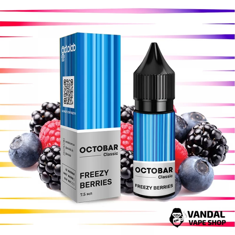 Набір для самозамісу OctoBar Salt 15 мл 50 мг зі смаком ягід ожини та чорниці з холодком Набір для самозамісу OctoBar Salt 15 мл 50 мг зі смаком ягід ожини та чорниці з холодком