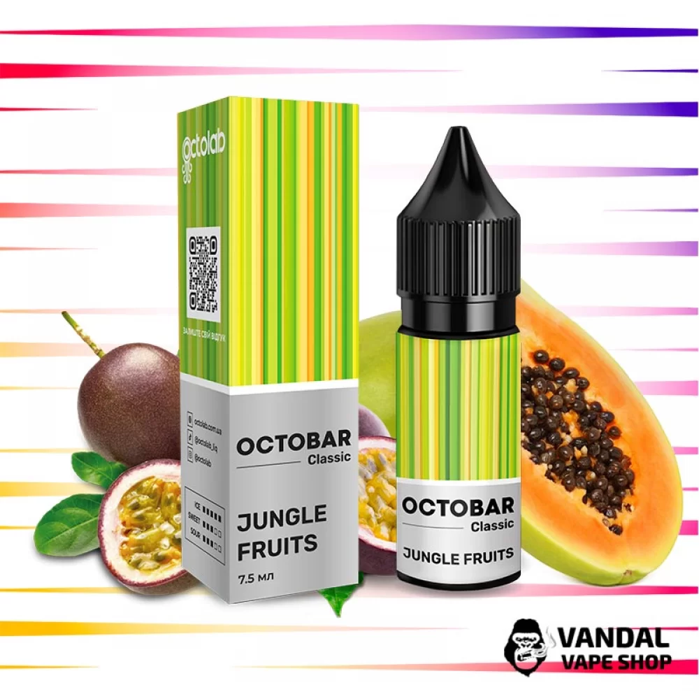 Набір для самозамісу OctoBar Salt 15 мл 50 мг зі смаком папайї та маракуї з холодком