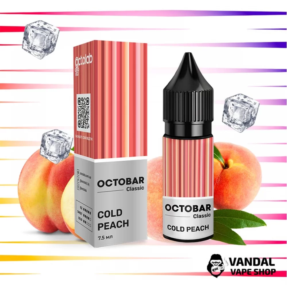 Набір для самозамісу OctoBar Salt 15 мл 50 мг зі смаком персика нектарина з холодком Набір для самозамісу OctoBar Salt 15 мл 50 мг зі смаком персика нектарина з холодком