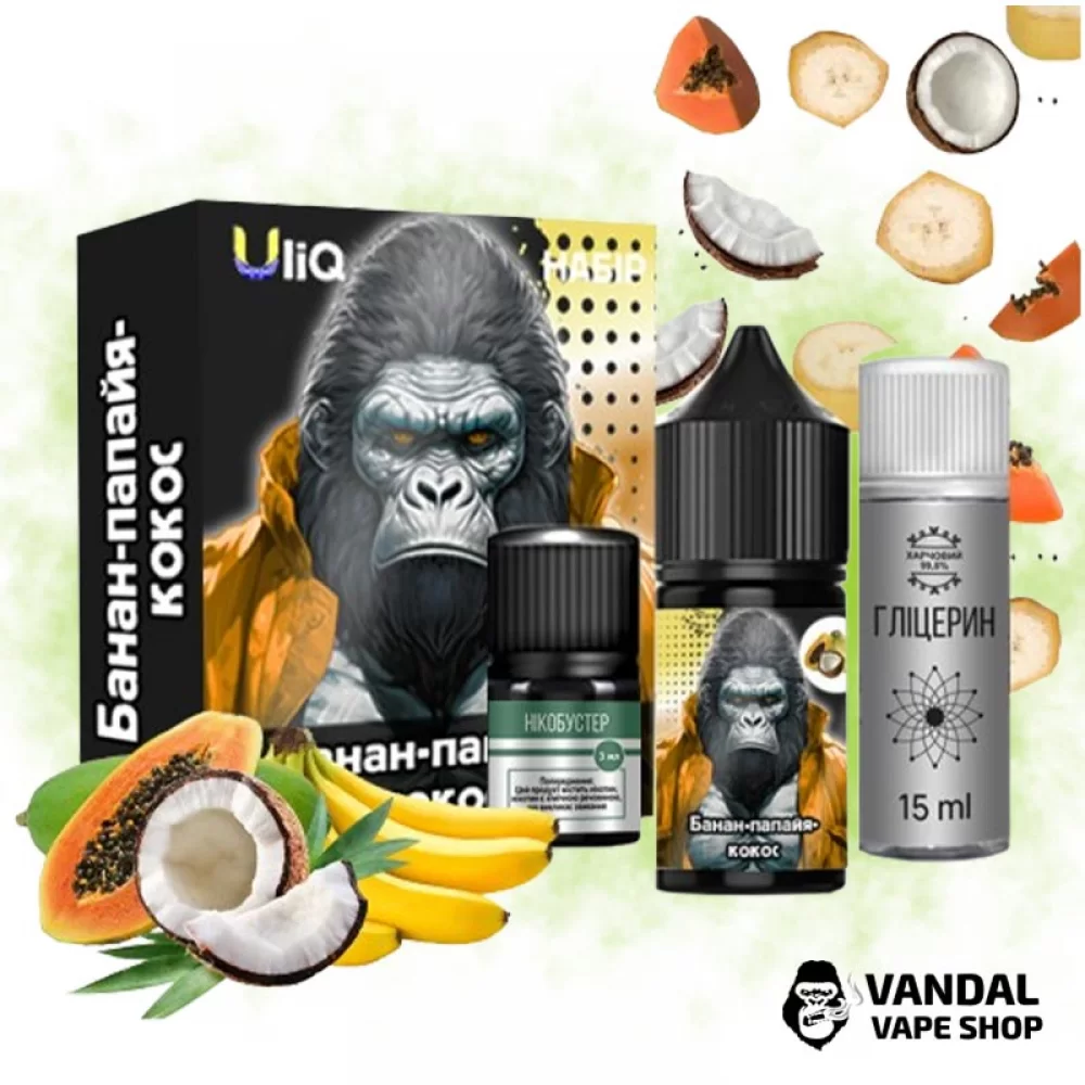 Набір для самозамісу Uliq 30 мл 50 мг зі смаком банану, папаї та кокосу