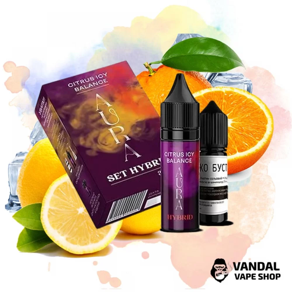 Набір для самозамісу Aura Hybrid - зі смаком цитрусового лайму, лимона та апельсина з холодком Набір для самозамісу Aura Hybrid - зі смаком цитрусового лайму, лимона та апельсина з холодком
