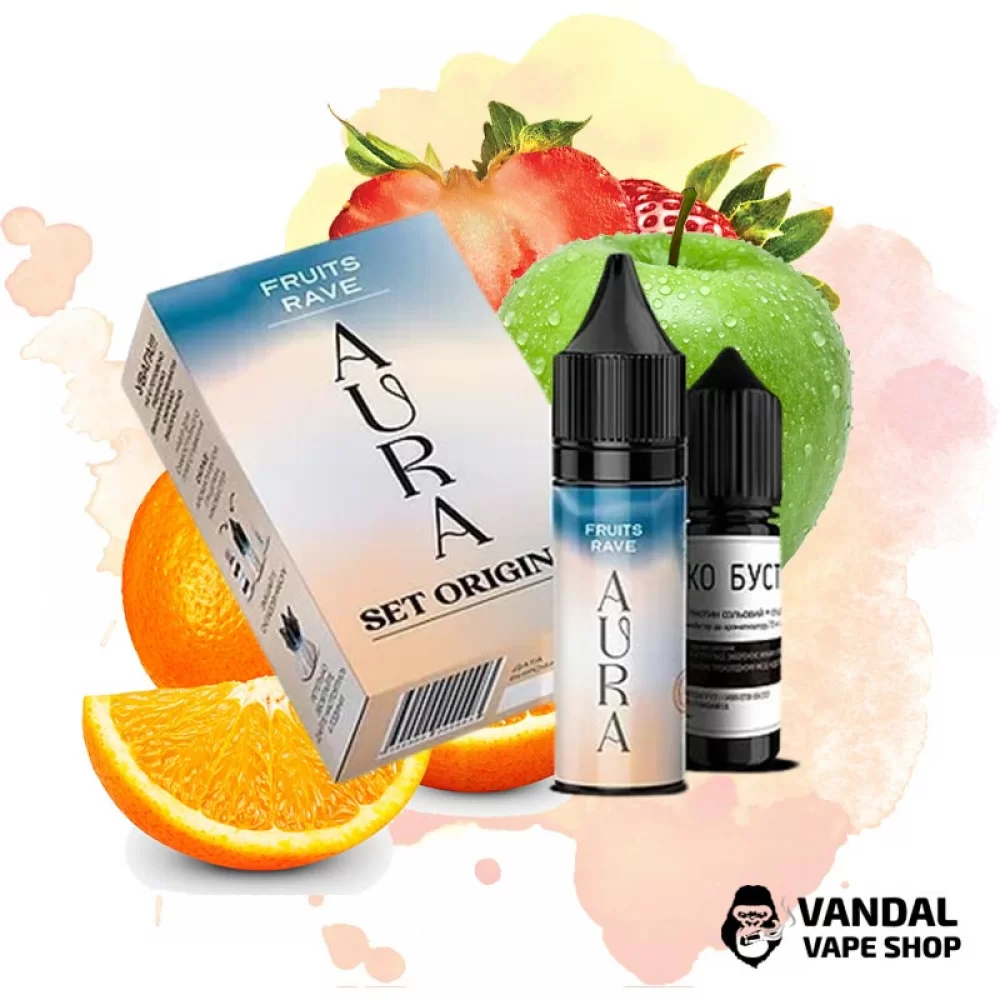 Набір для самозамісу Aura Original 15 мл 30 мг - зі смаком апельсину, полуниці, яблука з льодом