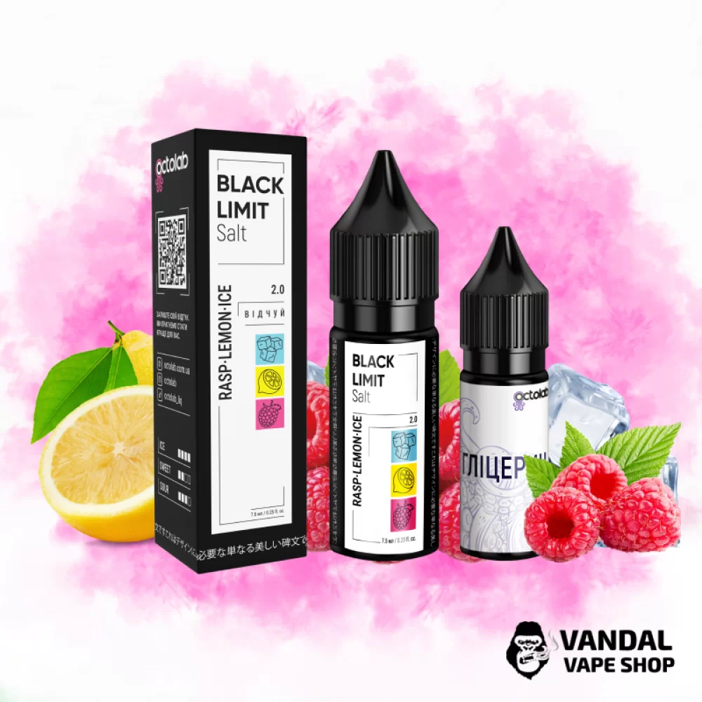 Набор для самозамеса Black Limit 15 мл 65 мг со вкусом малина и лимона с холодком