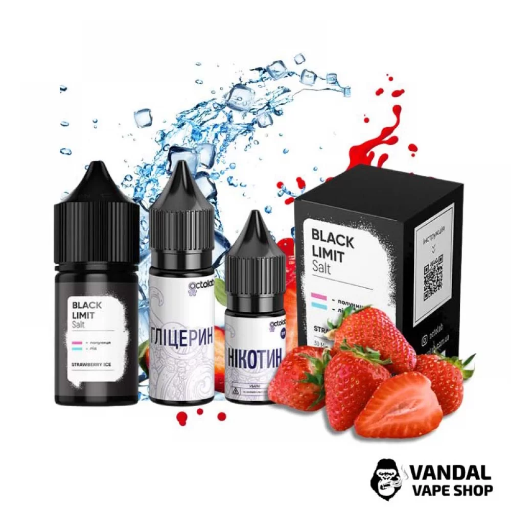 Набір для самозамісу Black Limit 30 мл 50 мг Hard зі смаком полуниці з льодом
