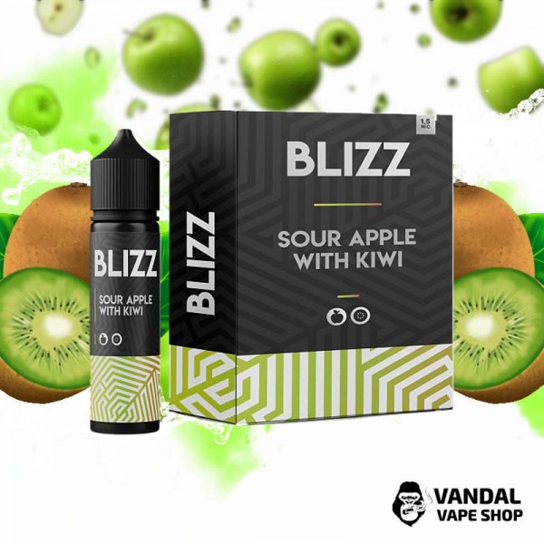 Набор для самозамеса Blizz Plus Organic 60 мл 3 мг со вкусом зеленого яблока и киви