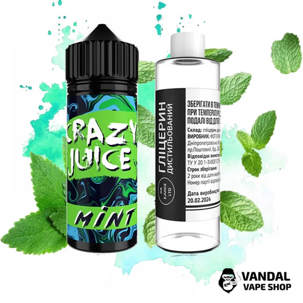 Набор для самозамеса Crazy Juice Organic - со вкусом мяты 120 мл 3 мг Набор для самозамеса Crazy Juice Organic - со вкусом мяты 120 мл 3 мг