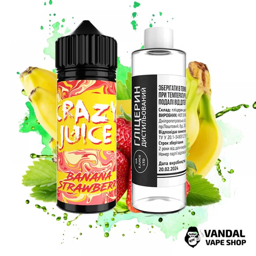 Набір для самозамісу  Crazy Juice Organic - зі смаком банана та полуниці 120 мл 6 мг