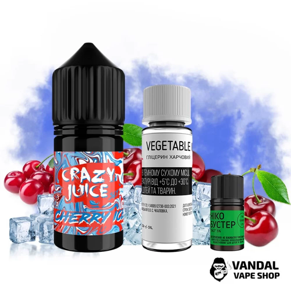 Набор для самозамеса Crazy Juice -  со вкусом  Вишни со льдом 30 мл 65 мг