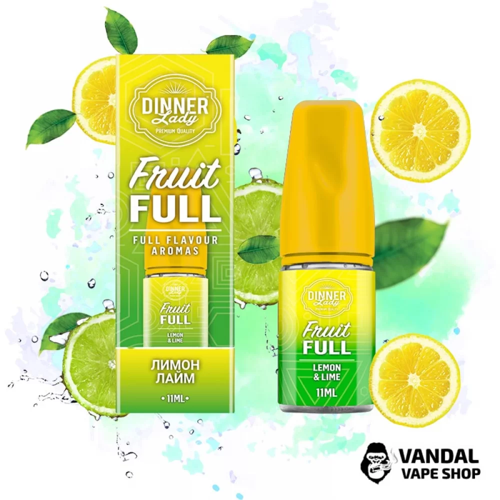 Набор для самозамеса Dinner Lady Fruit Full 30 мл 50 мг - со вкусом лимона и лайма Набор для самозамеса Dinner Lady Fruit Full 30 мл 50 мг - со вкусом лимона и лайма