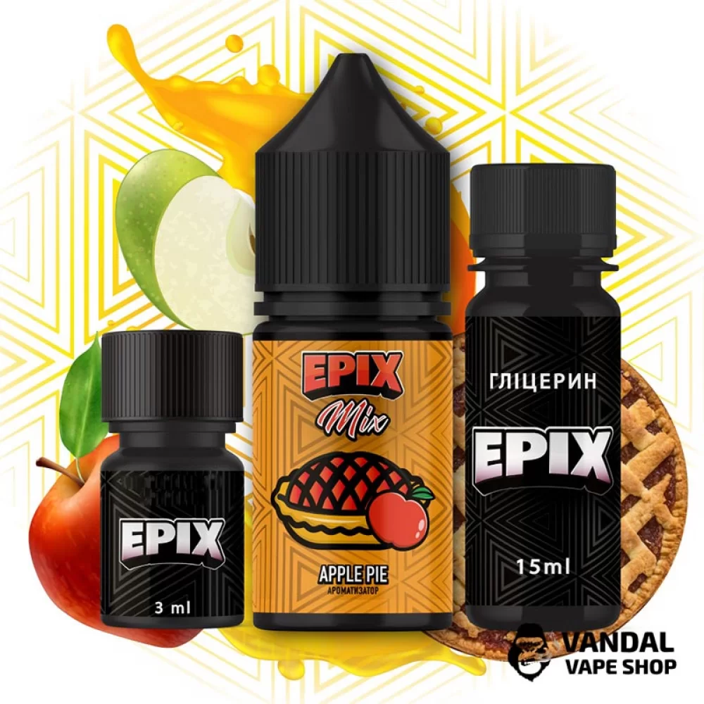 Набір для самозамісу Epix Mix 30 мл 25 мг - зі смаком яблучного пирога з нотками кориці Набір для самозамісу Epix Mix 30 мл 25 мг - зі смаком яблучного пирога з нотками кориці