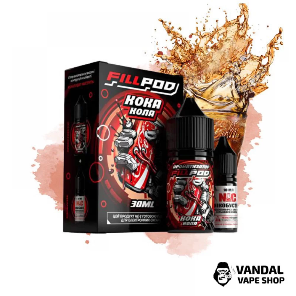 Набор для самозамеса Fill Pod 30 мл 50 мг со вкусом кока колы Набор для самозамеса Fill Pod 30 мл 50 мг со вкусом кока колы