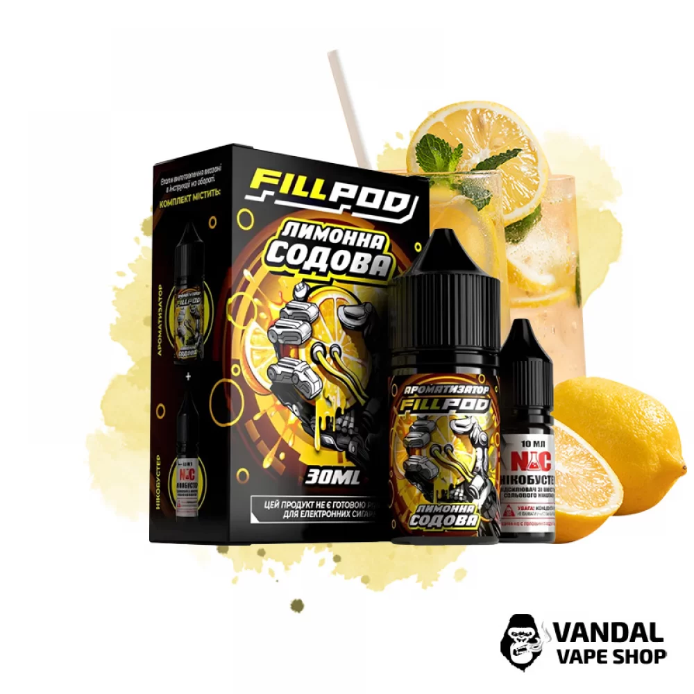 Набор для самозамеса Fill Pod 30 мл 50 мг со вкусом лимонной соды Набор для самозамеса Fill Pod 30 мл 50 мг со вкусом лимонной соды