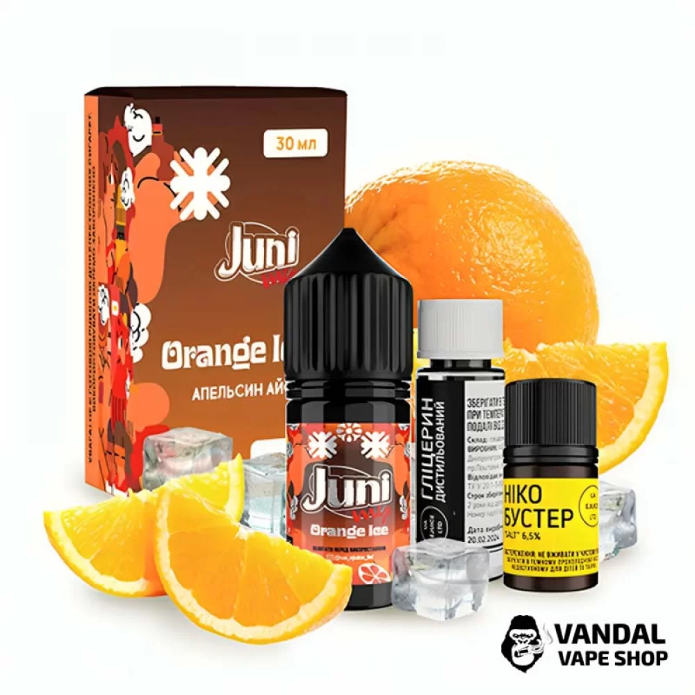 Набор для самозамеса Juni Mix 30 мл 50 мг со вкусом апельсина с холодком Набор для самозамеса Juni Mix 30 мл 50 мг со вкусом апельсина с холодком