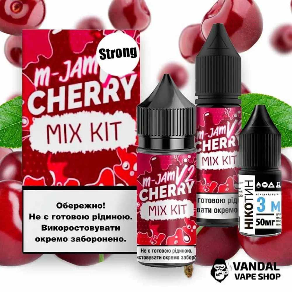 Набор для самозамеса M-JAM V2 Salt Strong 30 мл 50 мг со вкусом вишни Набор для самозамеса M-JAM V2 Salt Strong 30 мл 50 мг со вкусом вишни