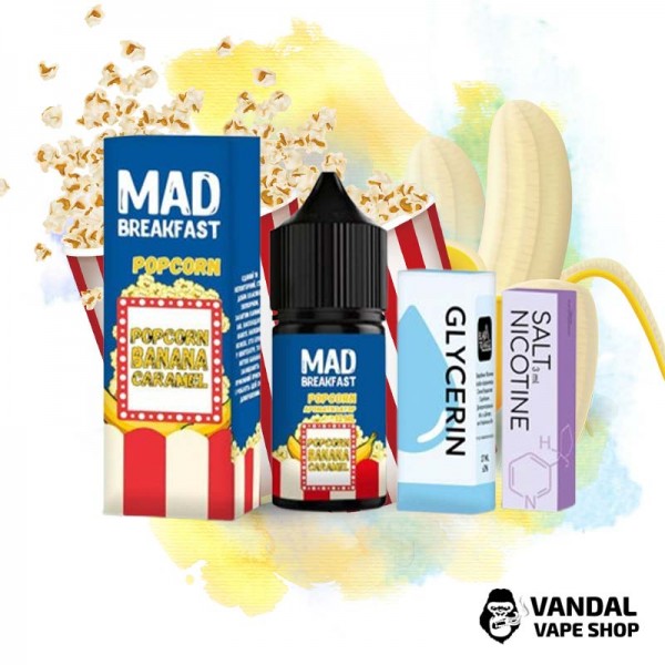Наборы для самозамеса Mad Breakfast 30 мл 25 мг - со вкусом попкорна с бананом.
