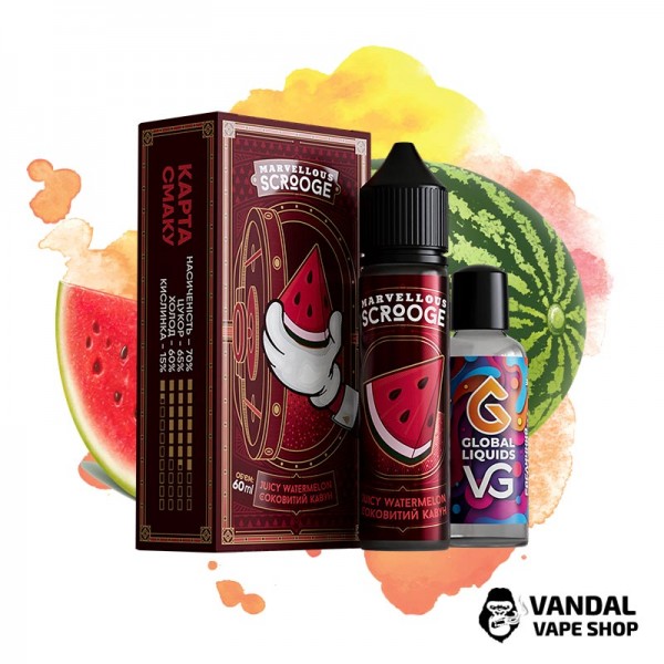 Набір для самозамісу Marvellous Scrooge Organic 60 мл 3 мг - зі смаком солодкого і освіжаючого кавуна